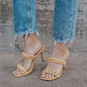 RAID Nude Braided Women's Heels